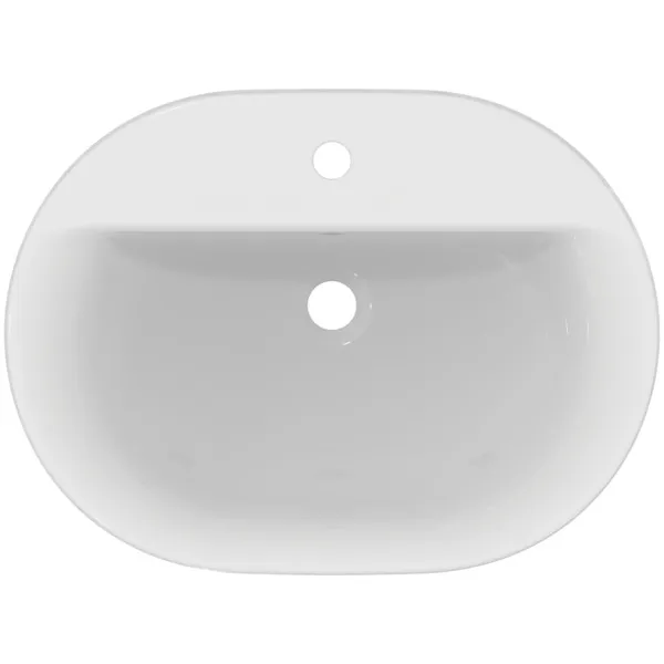 Ideal Standard Einbauwaschtisch Connect, oval, 1 Hahnloch, weiß, 620x460x175 mm