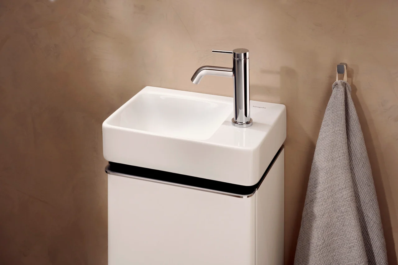 Hansgrohe Xelu Q Handwaschbecken, weiß, 360x250 mm, wandhängend, mit Ablage rechts, SmartClean, ohne Überlauf Hansgrohe Xelu Q Handwaschbecken, weiß, 360x250 mm, wandhängend, mit Ablage rechts, SmartClean, ohne Überlauf