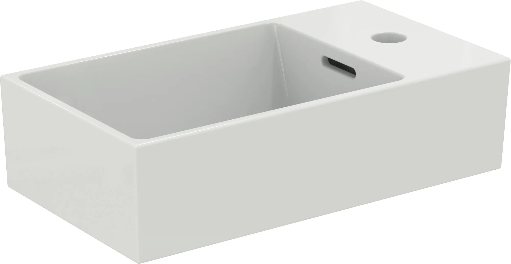 Waschbecken „Extra“ 45 × 25 × 15 cm, Hahnlochposition rechts in Weiß