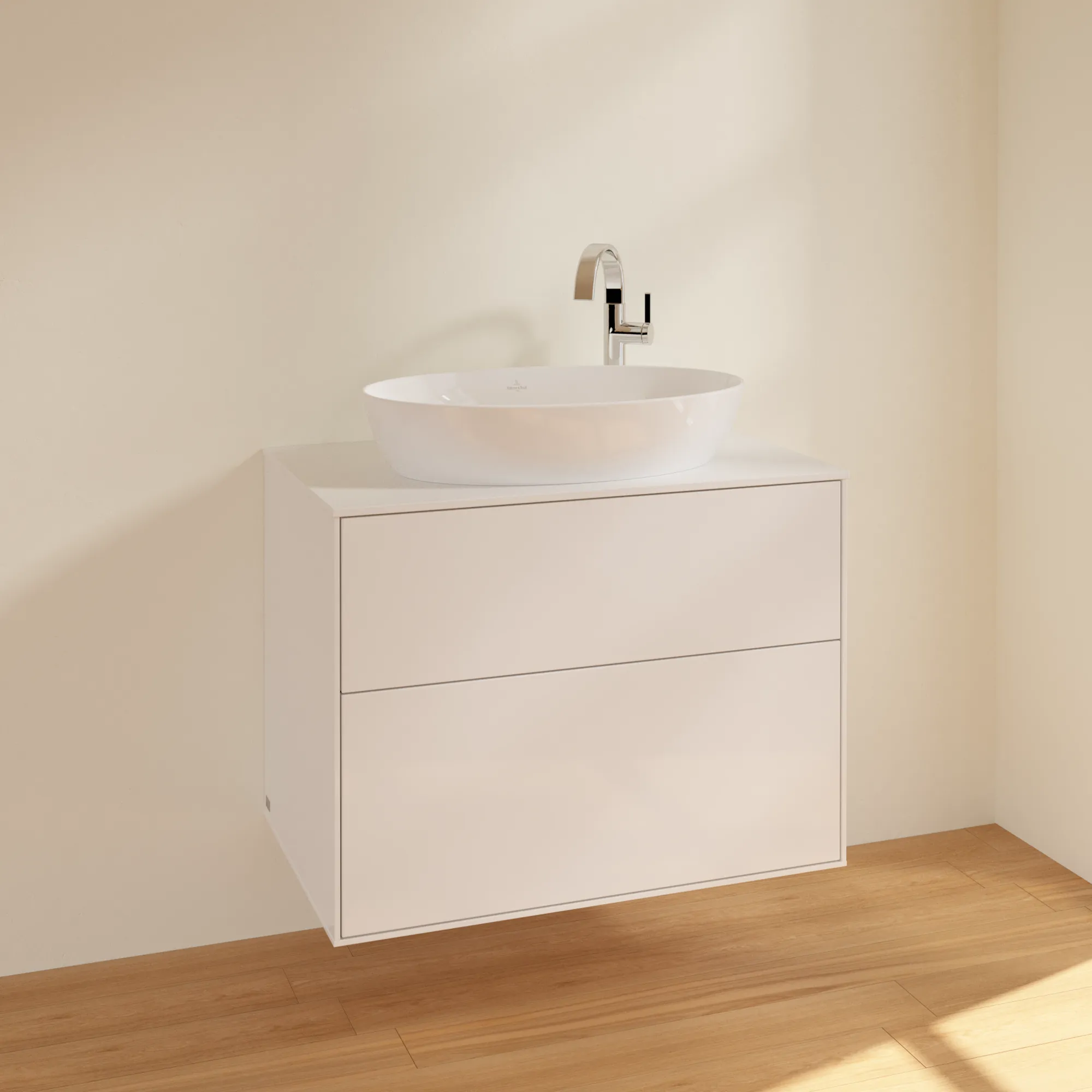 Villeroy & Boch Waschtischunterschrank „Finion“ für Schrankwaschtisch 800 × 603 × 501 mm Glossy White Lacquer, für Becken mittig, mit Hahnlochbohrung Villeroy & Boch Waschtischunterschrank „Finion“ für Schrankwaschtisch 800 × 603 × 501 mm Glossy White Lacquer, für Becken mittig, mit Hahnlochbohrung