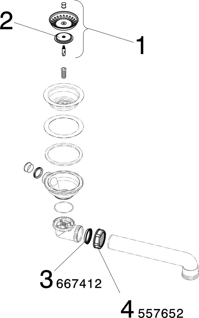 Viega Ablaufventil für Spülen Modell 7139.15 in Kunststoff weiss 11,4 cm