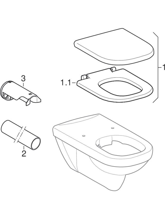 Wand-Tiefspül-WC „Renova Comfort Square“ 70 cm