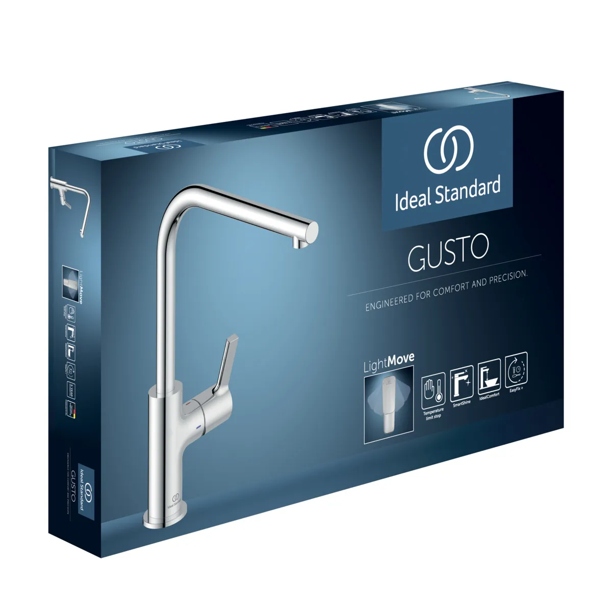 Ideal Standard Küchenarmatur Gusto Ausladung 232mm L-Auslauf Chrom Ideal Standard Küchenarmatur Gusto Ausladung 232mm L-Auslauf Chrom