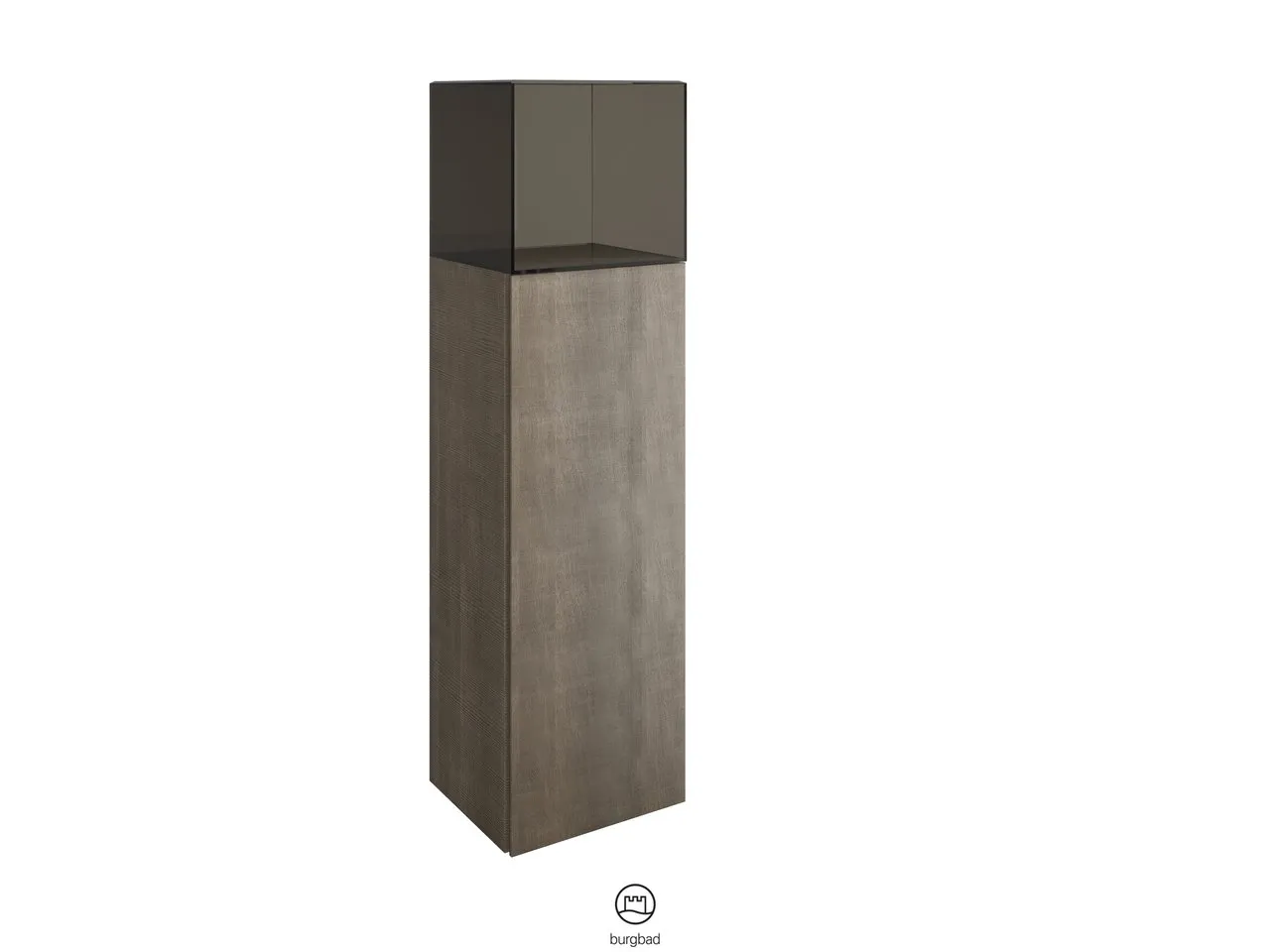 burgbad Hochschrank „Yumo“ 390 × 1280 × 360 mm in Grau Hochglanz