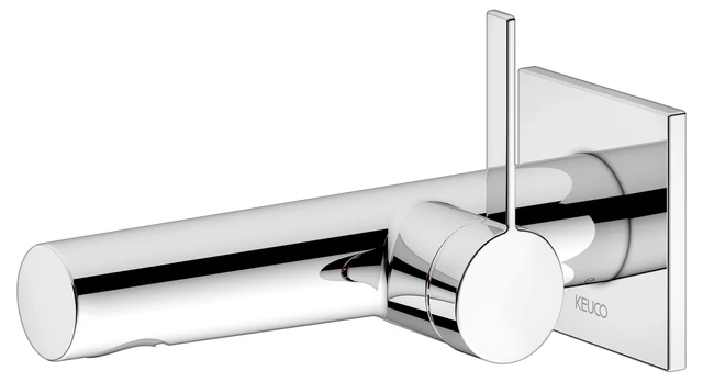 KEUCO IXMO Einhebel-Waschtischmischer Unterputz 1 Loch IXMO Pure für Wandmontage, eckig Ausladung 165 mm/IXMO Pure verchromt
