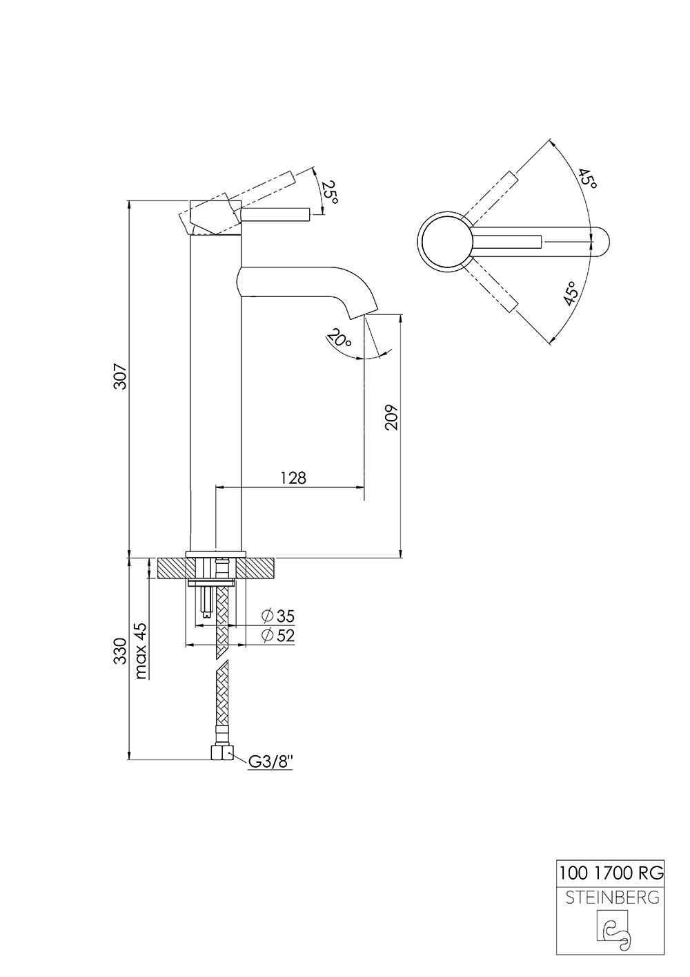 Serie 100 Waschtisch-Einhebelmischbatterie Serie 100 Waschtisch-Einhebelmischbatterie
