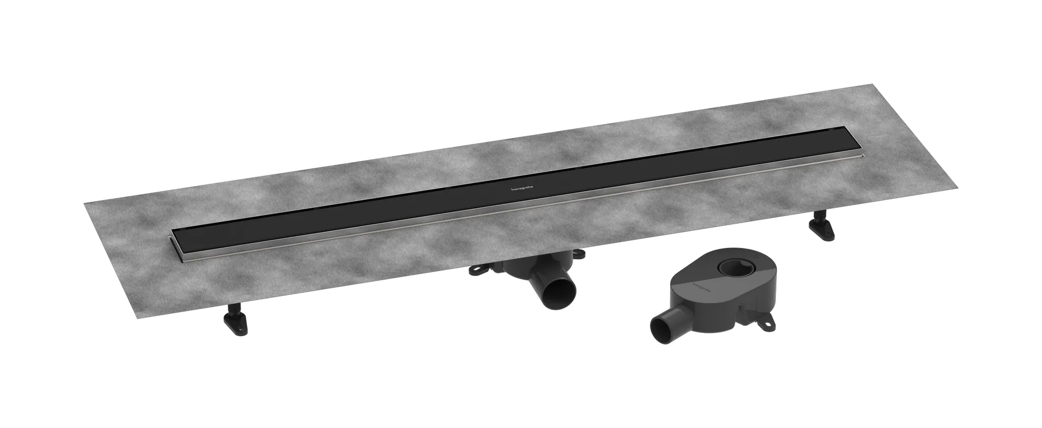 Hansgrohe RainDrain Go Komplettset Duschrinne 1000 rückseitig befliesbar Mattschwarz