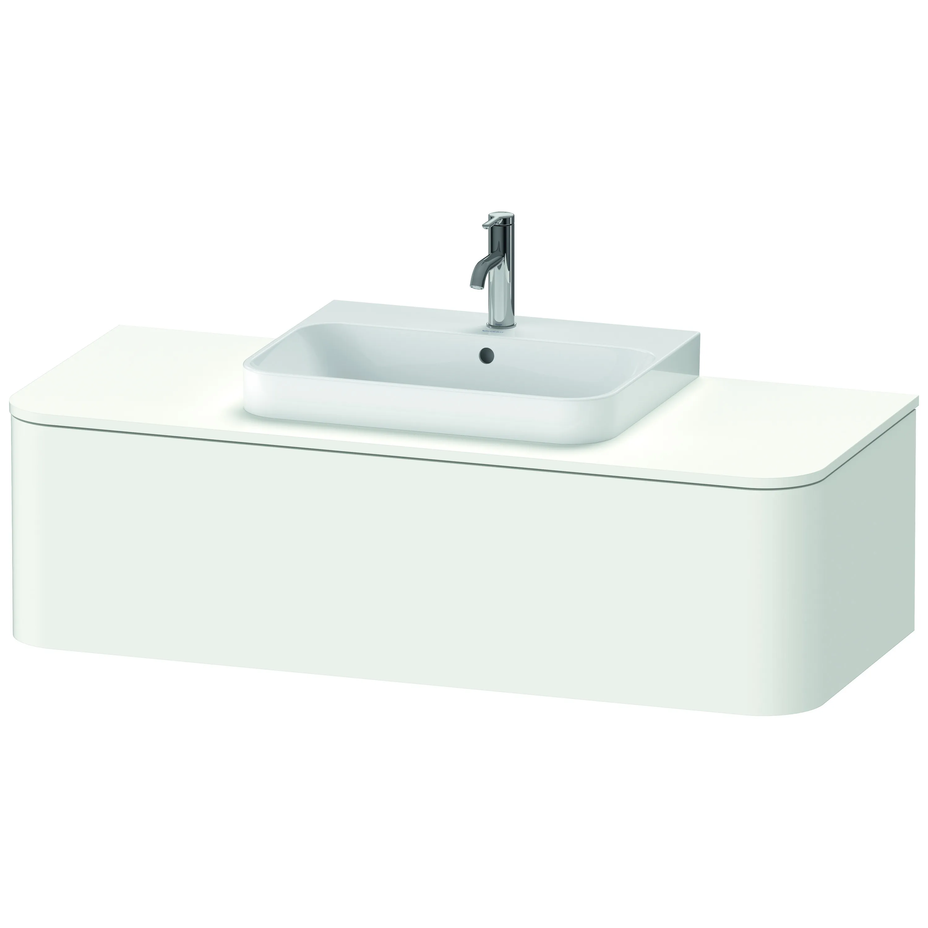 Duravit Waschtischunterschrank wandhängend „Happy D.2 Plus“ 130 × 35,4 × 55 cm Weiß Seidenmatt Duravit Waschtischunterschrank wandhängend „Happy D.2 Plus“ 130 × 35,4 × 55 cm Weiß Seidenmatt