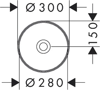 Hansgrohe Aufsatzwaschtisch Xuniva S, weiß, 300x300 mm, glänzend, ohne Hahnloch und Überlauf