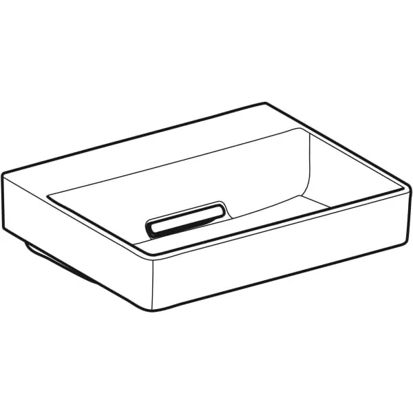 Wandwaschtisch „One“ mit horizontalem Ablauf, rechteckig 50 × 41 cm in weiß alpin mit KeraTect®