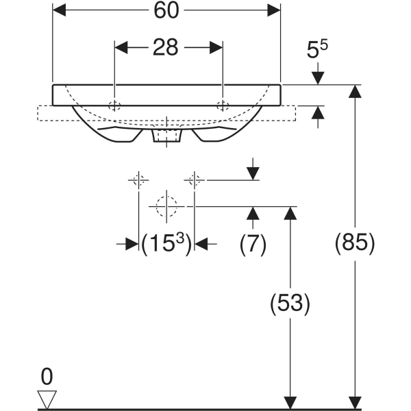Aufsatzwaschtisch „iCon Light“, rechteckig 60 × 48 cm in weiß alpin mit KeraTect® Aufsatzwaschtisch „iCon Light“, rechteckig 60 × 48 cm in weiß alpin mit KeraTect®
