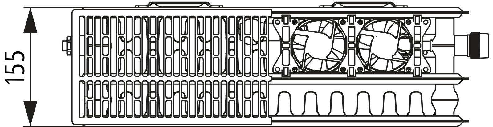 Kermi Wärmepumpen-Design-Flachheizkörper „x-flair Profil-Vplus“ 120 × 60 cm in Farbkonzept