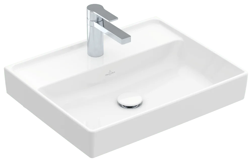Villeroy & Boch Collaro Waschbecken, 550x440x160mm, glänzend weiß Alpin, TitanCeram, Wandmontage, ohne Überlauf Villeroy & Boch Collaro Waschbecken, 550x440x160mm, glänzend weiß Alpin, TitanCeram, Wandmontage, ohne Überlauf