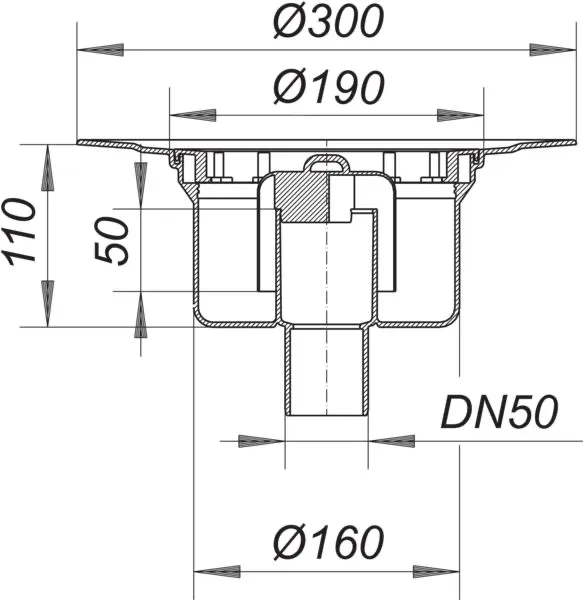 Ablaufgehäuse 61 HT, DN 50 Ablaufgehäuse 61 HT, DN 50