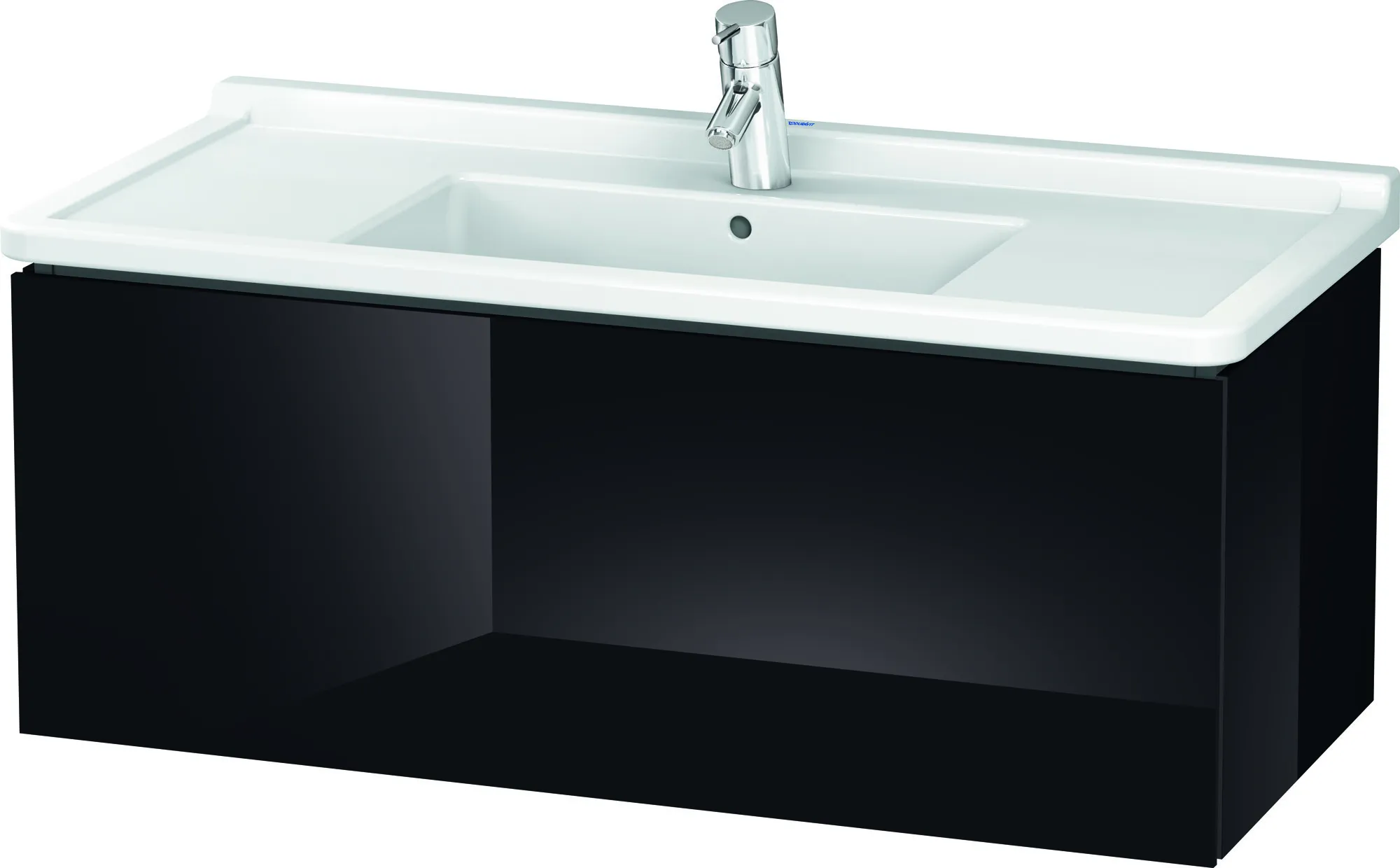 Duravit Waschtischunterschrank wandhängend „L-Cube“ 102 × 40,8 × 46,9 cm Schwarz Hochglanz Duravit Waschtischunterschrank wandhängend „L-Cube“ 102 × 40,8 × 46,9 cm Schwarz Hochglanz