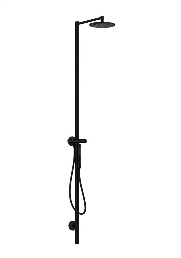 Hansgrohe AXOR Starck Duschsäule mit Kopfbrause 240 1jet mattschwarz, DN15, Aufputzmontage, Outdoor