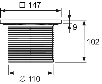 TECEdrainpoint S Rostrahmen Kunststoff, 150 mm, inkl. Designrost, mit werkseitig angebrachter Seal System Dichtmanschette