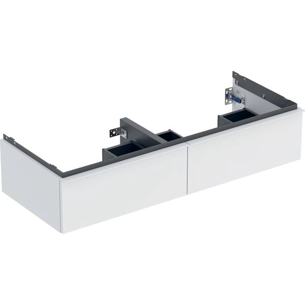 Geberit iCon Unterschrank für Doppelwaschtisch, weiß matt, 118,4 x 24,7 x 47,6 cm, mit zwei Schubladen Geberit iCon Unterschrank für Doppelwaschtisch, weiß matt, 118,4 x 24,7 x 47,6 cm, mit zwei Schubladen