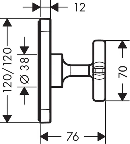 Hansgrohe AXOR Citterio E Absperrventil 120⁄120 Unterputz, Chrom Hansgrohe AXOR Citterio E Absperrventil 120⁄120 Unterputz, Chrom