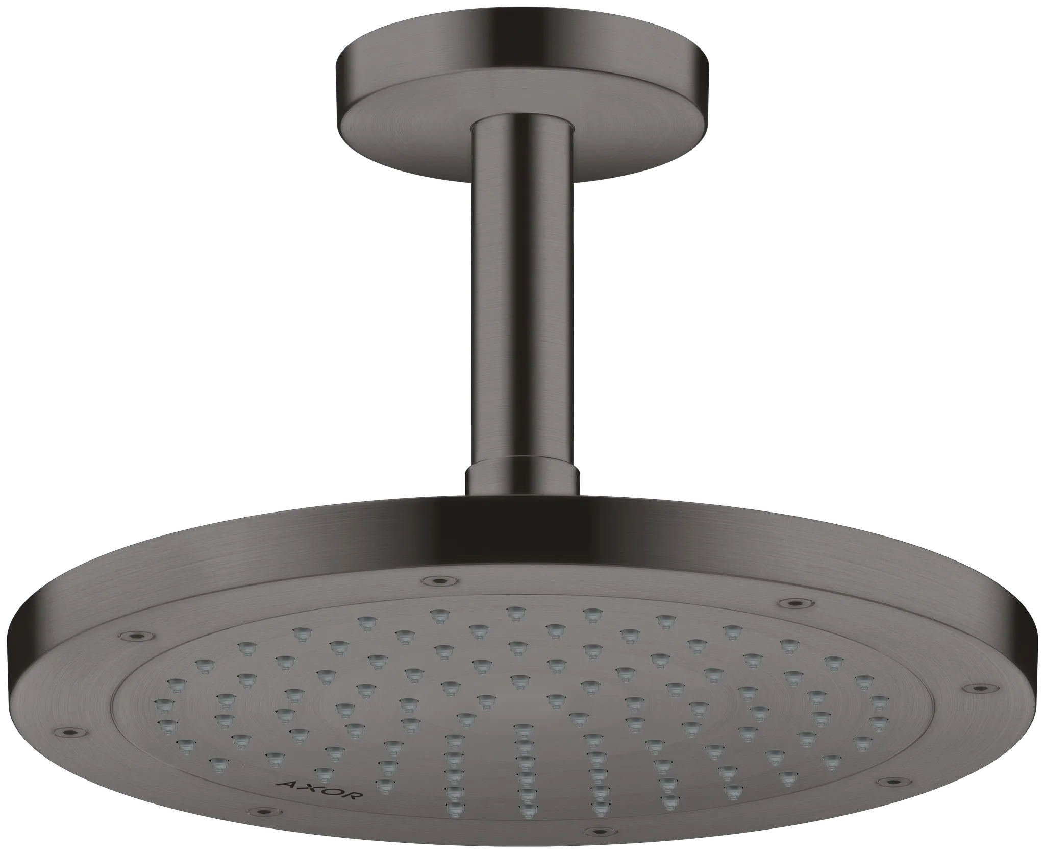 Hansgrohe AXOR ShowerSolutions Kopfbrause 245 1jet EcoSmart+ Brushed Black Chrome, 245 mm, verstellbarer Winkel, abnehmbar zur Reinigung