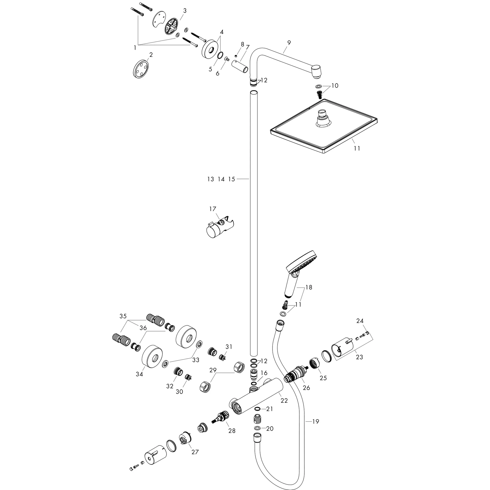 Showerpipe Crometta E 240 chrom Showerpipe Crometta E 240 chrom