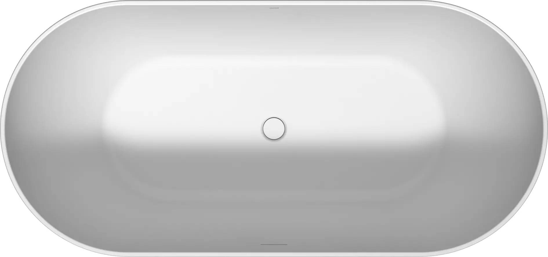 Badundu Badewanne freistehend oval 1600 × 750 mm, Mittelablauf Badundu Badewanne freistehend oval 1600 × 750 mm, Mittelablauf