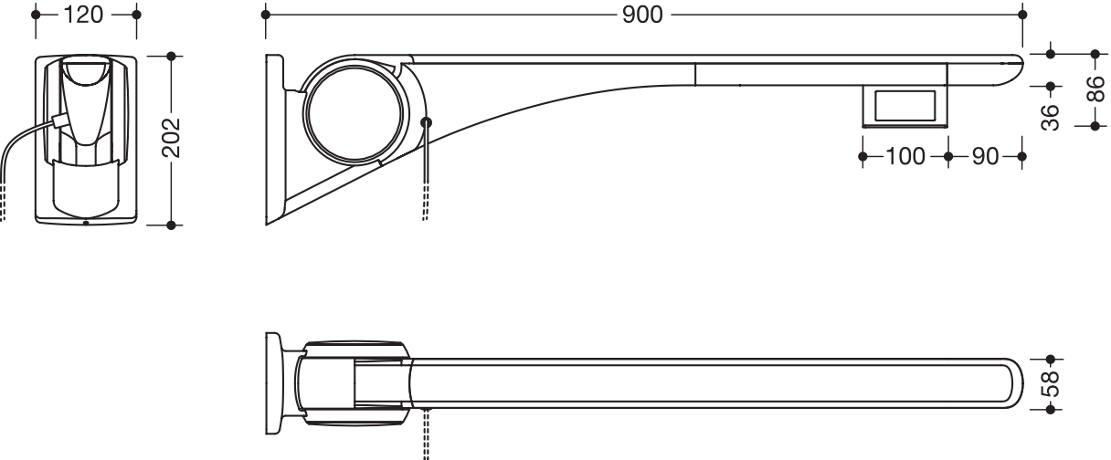 HEWI Stützklappgriff „Serie 802 LifeSystem“