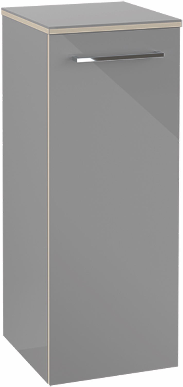 Villeroy & Boch Seitenschrank „Avento“ 35 × 89 × 37,3 × 37,3 cm in Crystal Black, Anschlag rechts, Soft Closing, 1 Tür