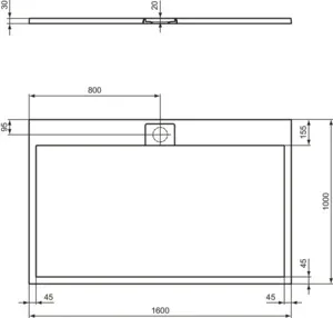 Ideal Standard Duschwanne „UltraFlatSi.life“ 100 × 160 cm in Carraraweiß Ideal Standard Duschwanne „UltraFlatSi.life“ 100 × 160 cm in Carraraweiß