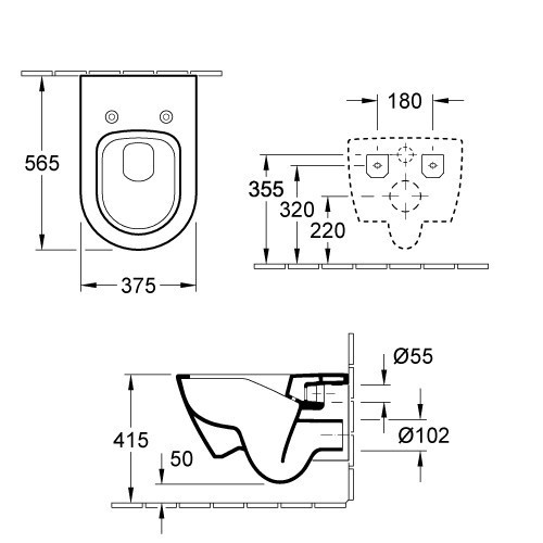 Subway 2.0 Tiefspül-WC Ceramicplus spülrandlos Set mit WC-Sitz