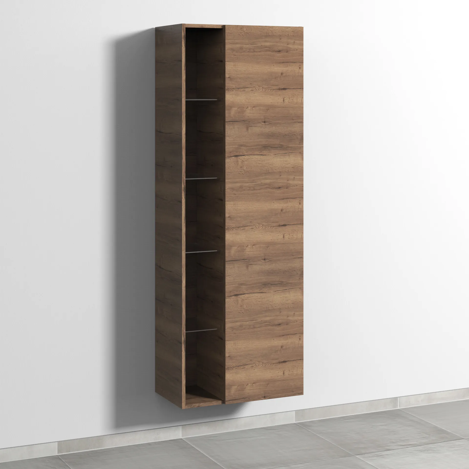 Sanipa Stauraumschrank „3way“ 600 × 1700 × 345 mm Anschlag rechts, in Eiche Tabak, Anschlag rechts