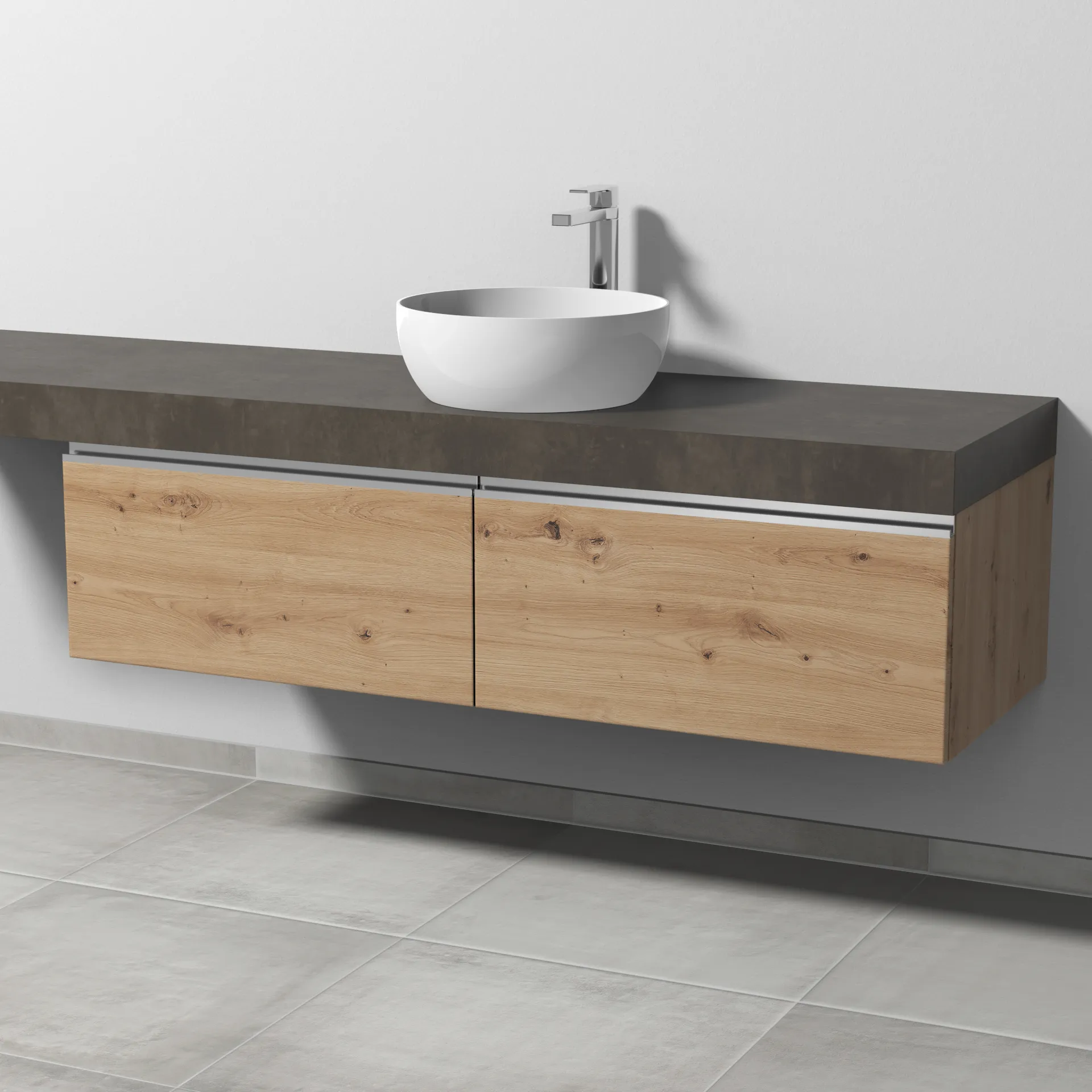Sanipa Waschtischunterschrank „2morrow“ 1400 × 340 × 520 mm in Eiche Natural-Touch Sanipa Waschtischunterschrank „2morrow“ 1400 × 340 × 520 mm in Eiche Natural-Touch