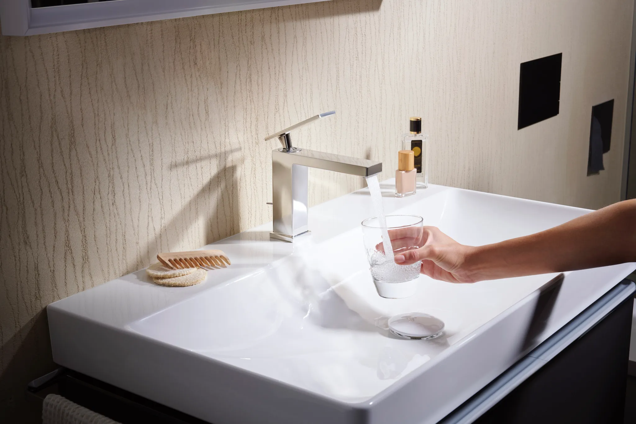 Hansgrohe Tecturis E Einhebel-Waschtischmischer 110 EcoSmart+ mit Zugstangen-Ablaufgarnitur, Chrom Hansgrohe Tecturis E Einhebel-Waschtischmischer 110 EcoSmart+ mit Zugstangen-Ablaufgarnitur, Chrom