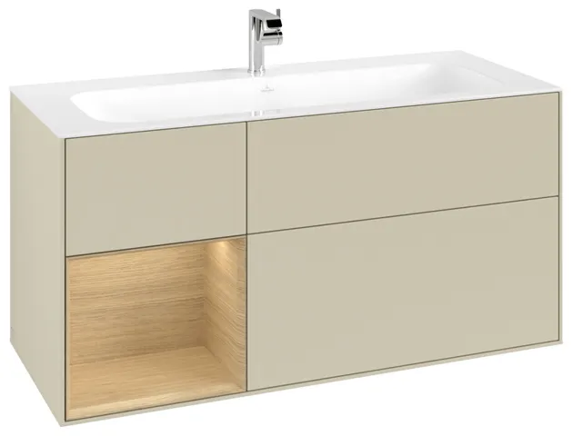 Villeroy & Boch Waschtischunterschrank „Finion“ für Schrankwaschtisch 1196 × 591 × 498 mm Silk Grey Matt Lacquer, für Becken mittig Villeroy & Boch Waschtischunterschrank „Finion“ für Schrankwaschtisch 1196 × 591 × 498 mm Silk Grey Matt Lacquer, für Becken mittig