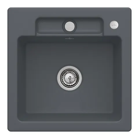 Villeroy & Boch flächenbündiges Küchenspülbecken „Siluet“ 50 S flat 470 × 470 × 220 mm in Graphite Villeroy & Boch flächenbündiges Küchenspülbecken „Siluet“ 50 S flat 470 × 470 × 220 mm in Graphite