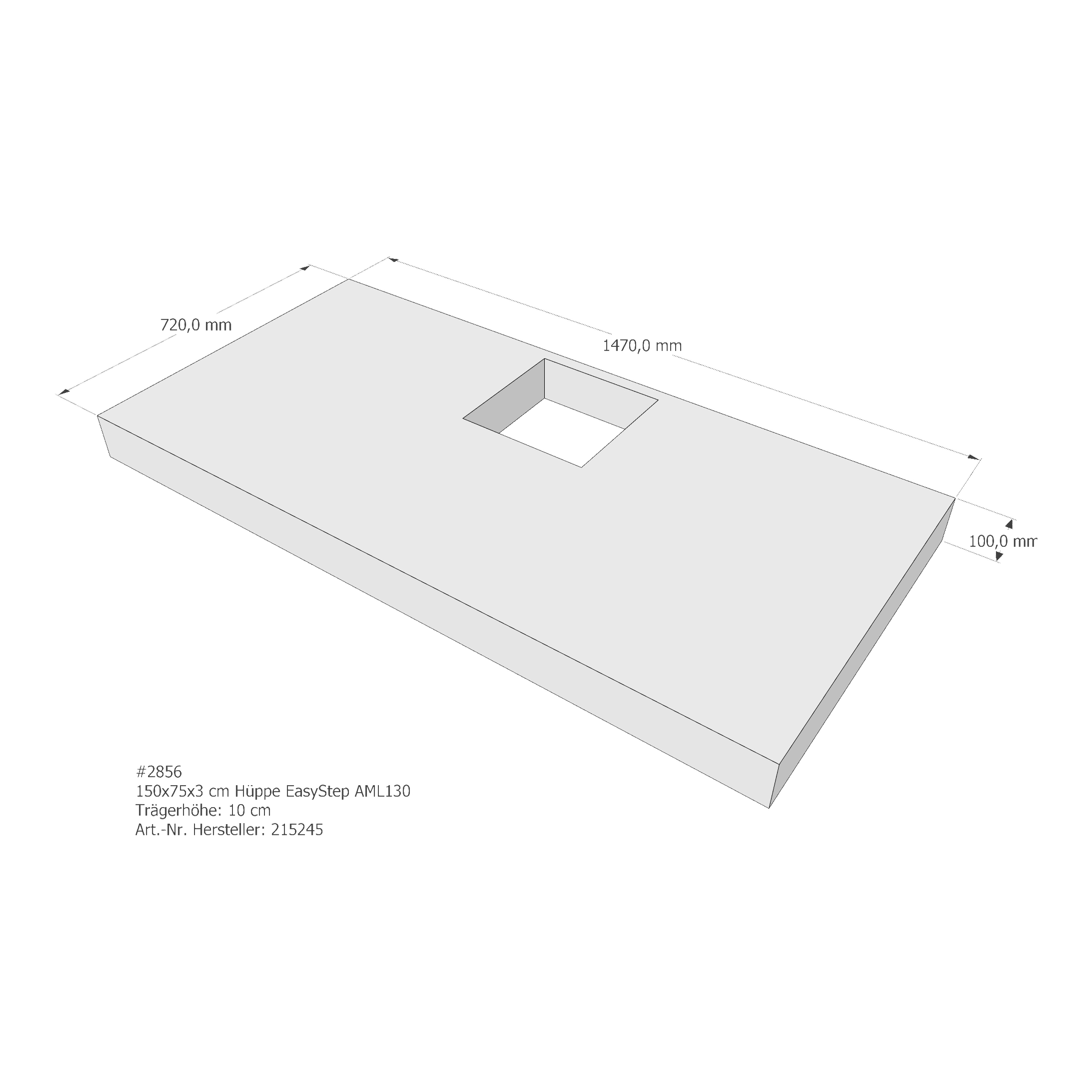 Duschwannenträger für Hüppe EasyStep 150 × 75 × 3 cm