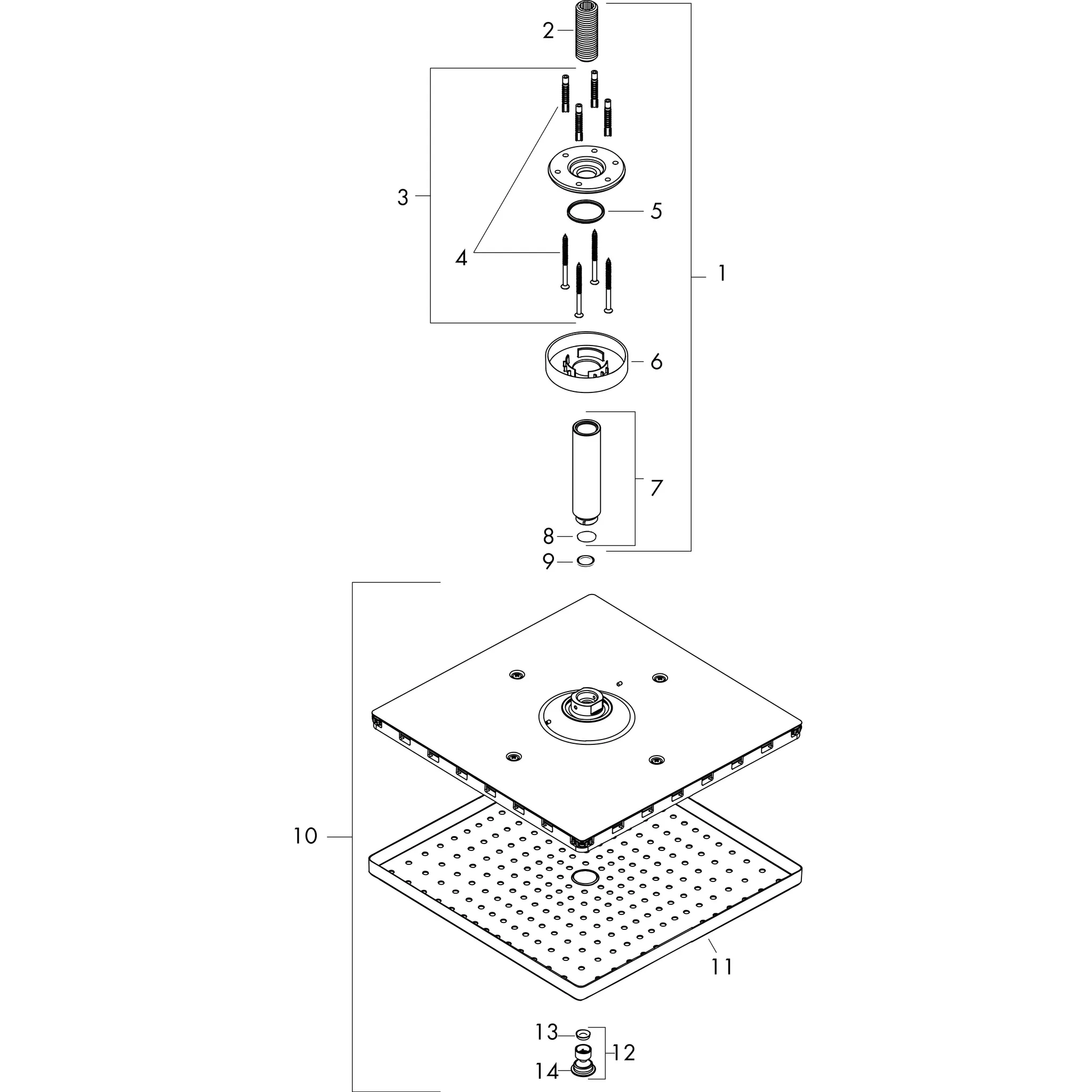 Hansgrohe Raindance E Kopfbrause 300 1jet mit Deckenanschluss, Mattweiß Hansgrohe Raindance E Kopfbrause 300 1jet mit Deckenanschluss, Mattweiß