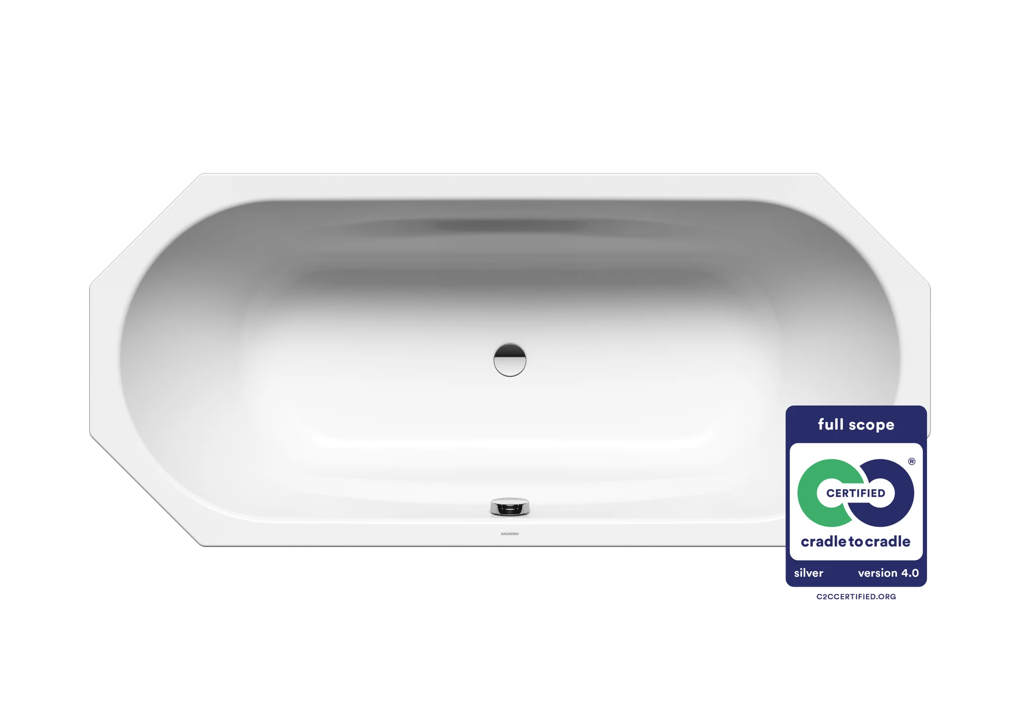 Kaldewei VAIO DUO 8 Badewanne, 1800x800 mm, alpinweiß, Achteckform mit integrierten Armlehnen