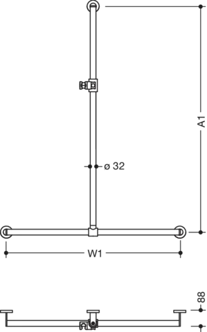 HEWI Haltegriff „System 900“ in Anthrazitgrau