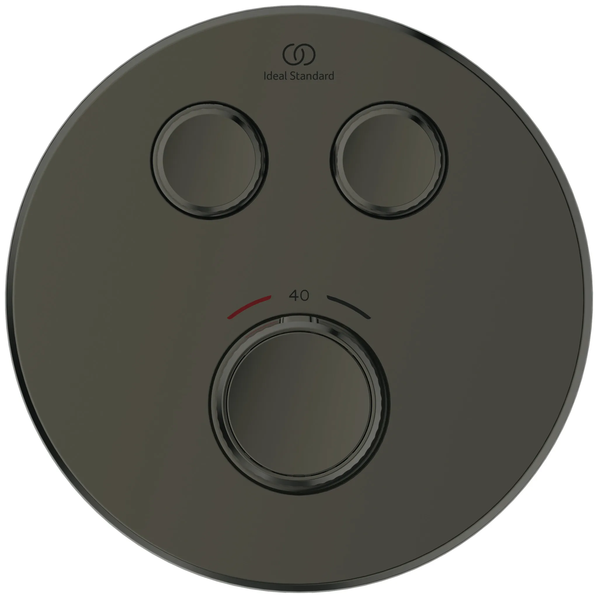 Ideal Standard Brausethermostat Ceratherm Navigo Unterputz, 2 Verbraucher, Magnetic Grey, Ø 157 mm, 40 x 157 mm, für Fertigmontage