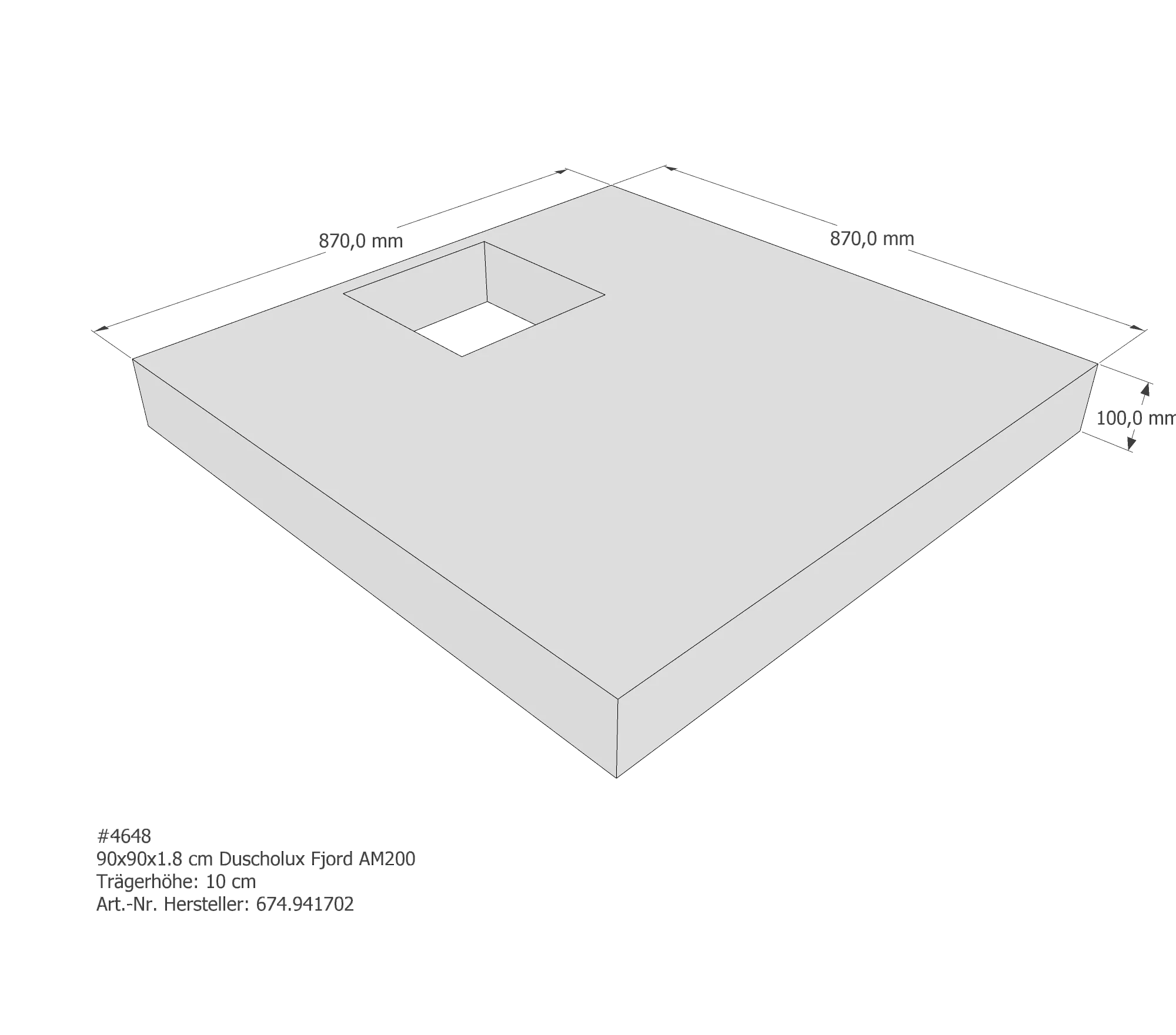 Duschwannenträger für Duscholux Fjord 90 × 90 × 1,8 cm Duschwannenträger für Duscholux Fjord 90 × 90 × 1,8 cm