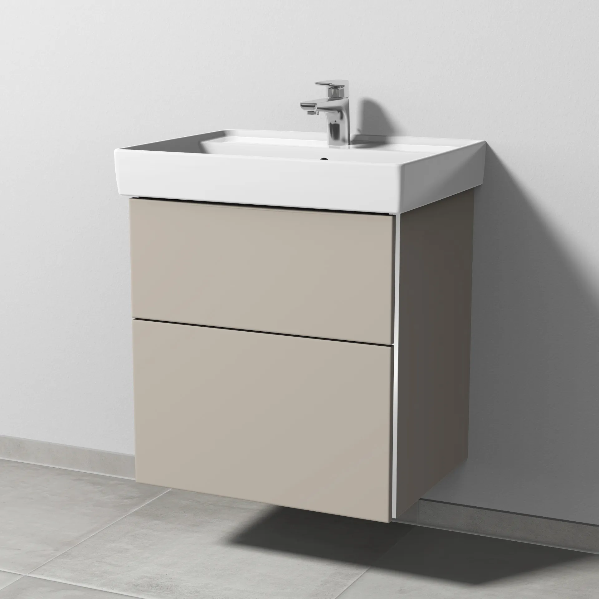 Sanipa Waschtischunterschrank „3way“ passend zu Keramik-Waschtische Collaro von Villeroy &Boch 550 × 588 × 447 mm in Kaschmir (matt)