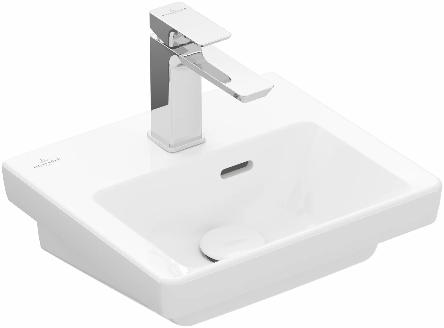 Villeroy & Boch Handwaschbecken Subway 3.0 370x305mm rechteckig 1HL. o. ÜL. Weiß Alpin cplus