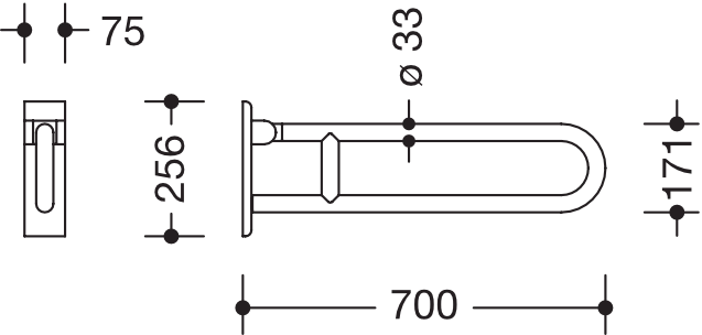 HEWI Stützklappgriff „Serie 805 Classic“