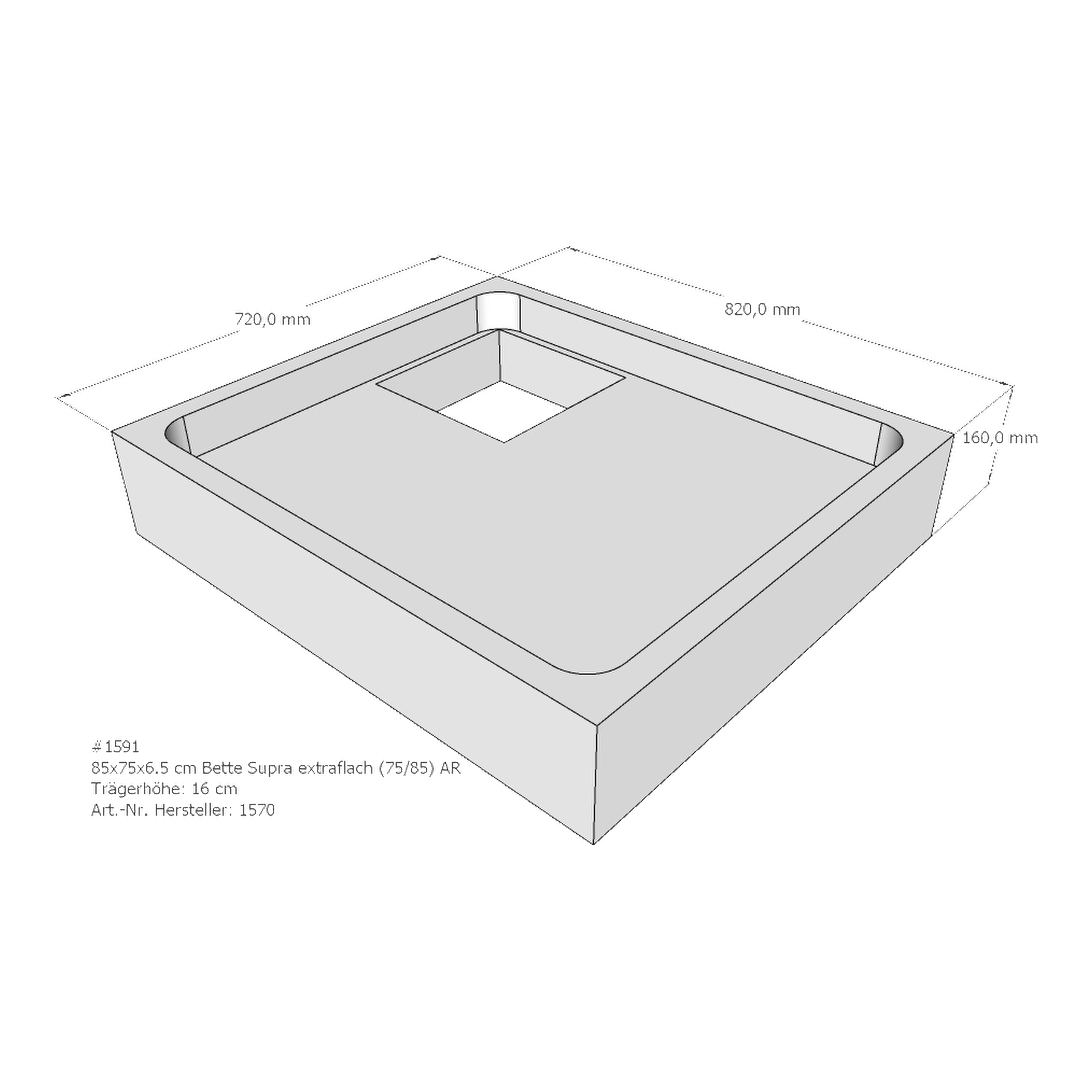 Duschwannenträger für Bette Supra (extraflach) 85 × 75 × 6,5 cm Breite: 75 cm / Länge: 85 cm Duschwannenträger für Bette Supra (extraflach) 85 × 75 × 6,5 cm Breite: 75 cm / Länge: 85 cm
