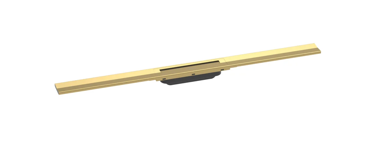 Hansgrohe RainDrain Flex Duschrinne 900 mm, Polished Gold Optic, höhenverstellbar, zweiseitig montierbar