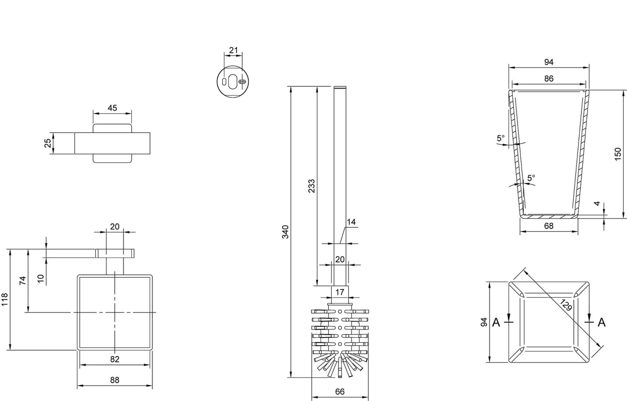 Villeroy & Boch Toilettenbürstengarnitur „Elements-Striking“ 11,8 cm in chrom, Befestigung verdeckt Villeroy & Boch Toilettenbürstengarnitur „Elements-Striking“ 11,8 cm in chrom, Befestigung verdeckt