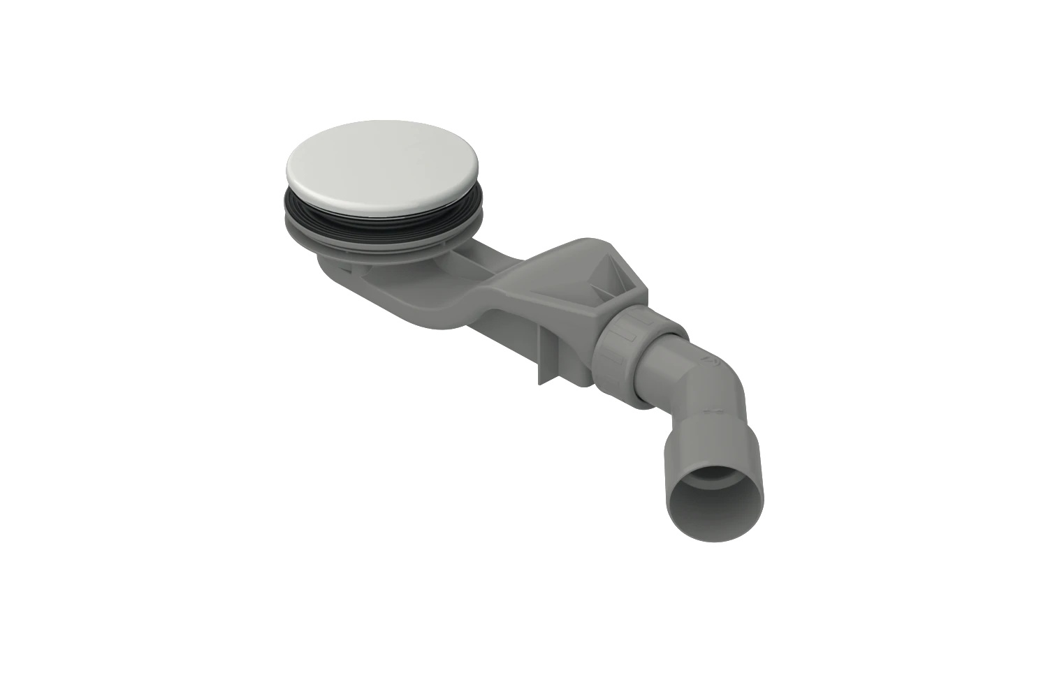 Bette Ablaufgarnitur BetteSolid 30 snow Antirutsch Pro - 415x120x48 mm, 0,6 l/s, Ab- und Überlauf für Duschwanne/Duschfläche