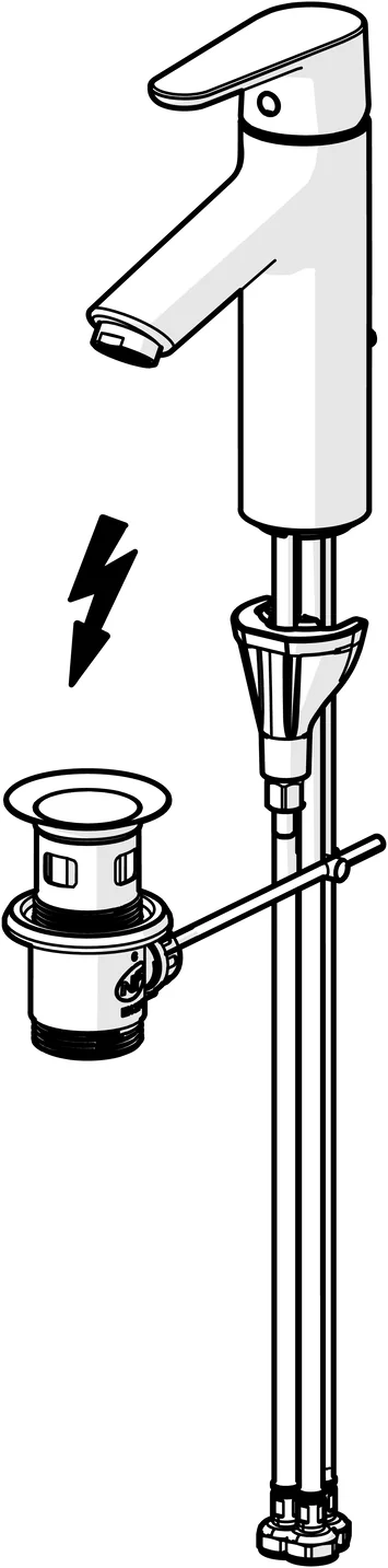 HansaVANTIS Waschtischarmatur Hansavantis 2022 EHM WT-Batt., ND HansaVANTIS XL 5246 Zugst.Ablgarn. Ausld. 114 mm chr