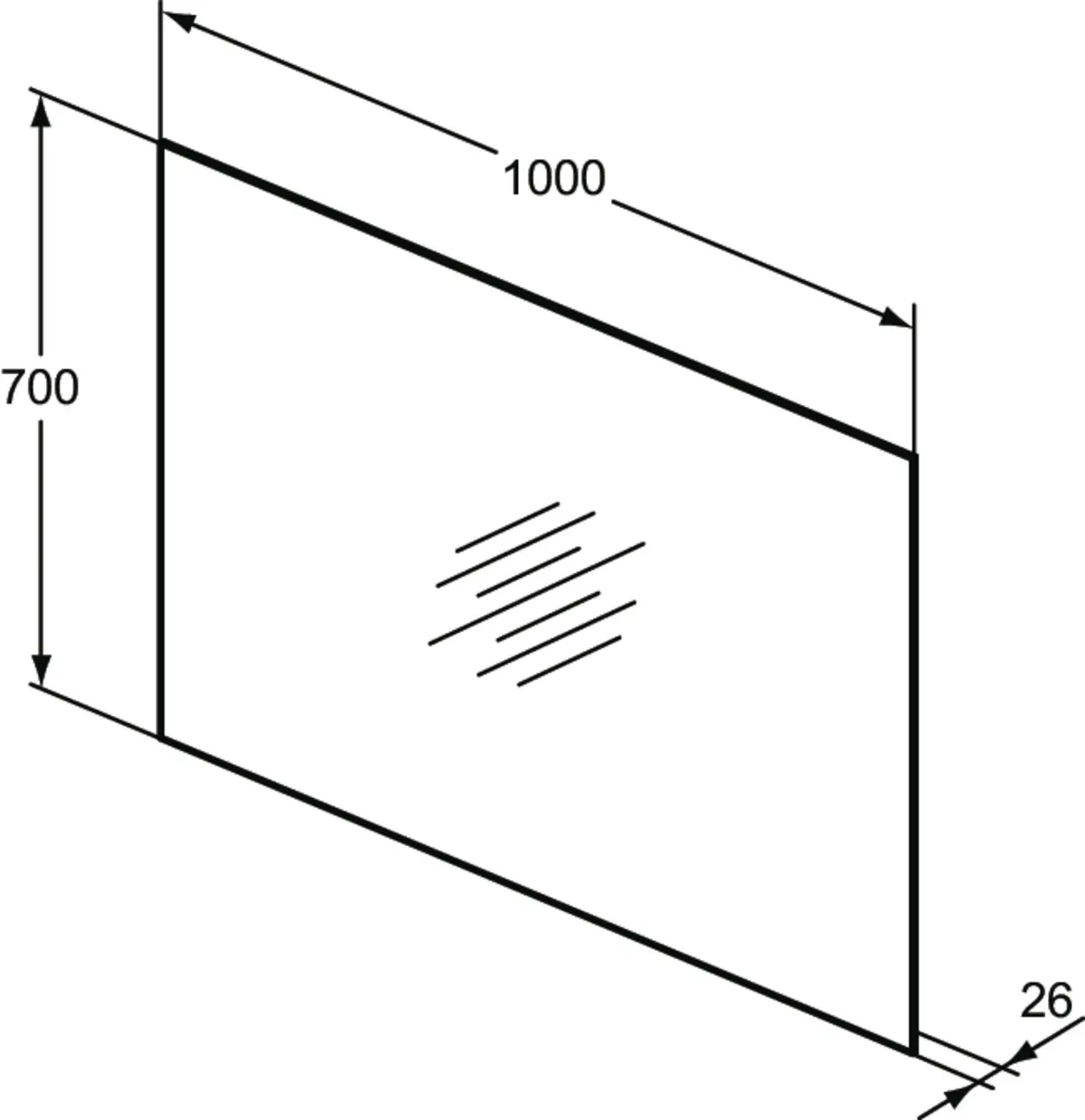 Ideal Standard MIRROR&LIGHT Wandspiegel mit Beleuchtung, 1000x26x700mm